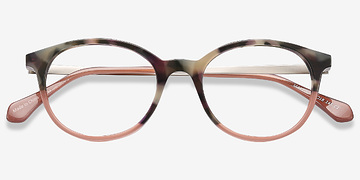 Tortoise Martini -  Lightweight Acetate, Metal Eyeglasses