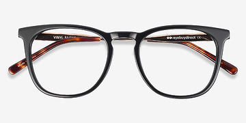 Black Vinyl -  Geek Acetate, Metal Eyeglasses