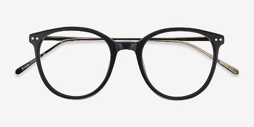 Black Oriana -  Acetate, Metal Eyeglasses