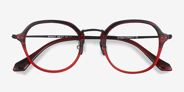 Red Striped Impact -  Lightweight Metal Eyeglasses