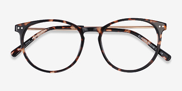 Tortoise Clever -  Lightweight Acetate, Metal Eyeglasses
