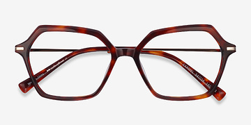Tortoise Carmel -  Fashion Acetate, Metal Eyeglasses