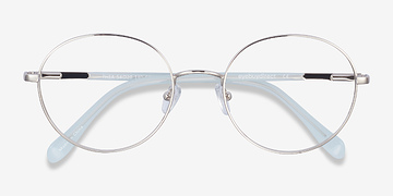 Silver Thea -  Vintage Acetate, Metal Eyeglasses