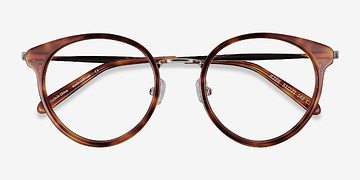 Tortoise & Gold Jezzie -  Vintage Acetate, Metal Eyeglasses