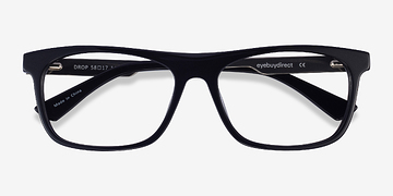 Dark Navy Silver Drop -  Metal Eyeglasses