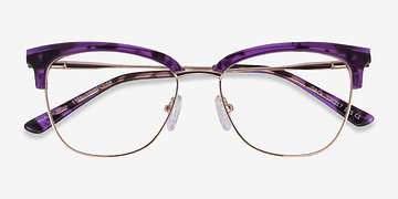 Purple & Gold Gala -  Acetate, Metal Eyeglasses