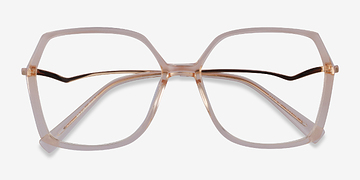 Clear Yellow Ellipse -  Metal Eyeglasses