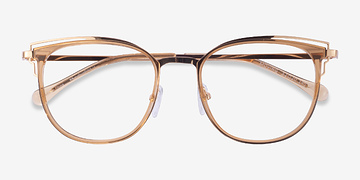 Clear Yellow Gold Moving -  Metal Eyeglasses