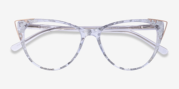 Clear Silver Rose Gold Celebrate -  Metal Eyeglasses