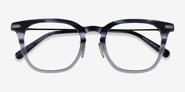 Gray Striped Gunmetal Hayes -  Metal Eyeglasses