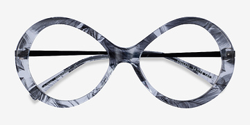 Black Striped Endless -  Metal Eyeglasses