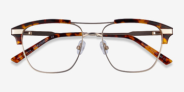 Matte Gold Tortoise Flight -  Metal Eyeglasses