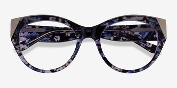 Purple Floral Gold Lilium -  Metal Eyeglasses