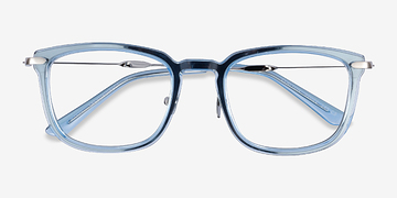 Clear Blue Clayton -  Metal Eyeglasses