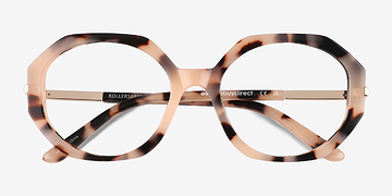 Ivory Tortoise Rollerskate -  Metal Eyeglasses