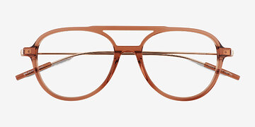 Clear Brown Anvil -  Metal Eyeglasses