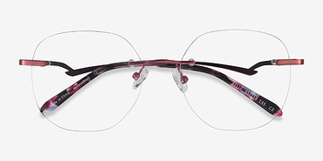 Burgundy Belle -  Vintage Metal Eyeglasses