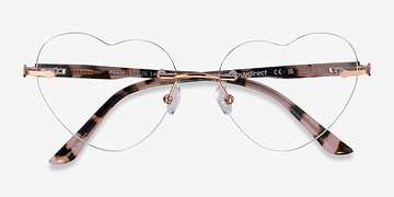 Shiny Rose Gold Poem -  Metal Eyeglasses