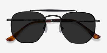 Black Venture -  Vintage Metal Sunglasses