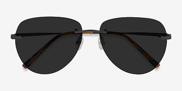 Matte Black Martin -  Metal Sunglasses