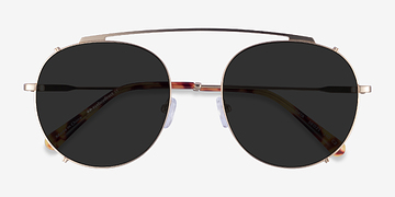 Matte Gold Data -  Metal Sunglasses