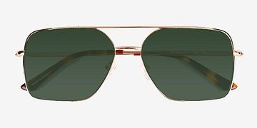 Shiny Gold Tortoise Gilmore -  Metal Sunglasses