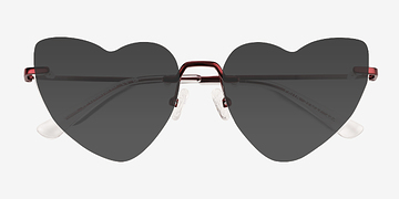 Shiny Red Priya -  Metal Sunglasses