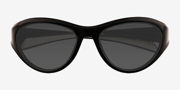 Shiny Black Bedrock -  Plastic Sunglasses