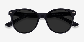 Black Domino -  Plastic Sunglasses