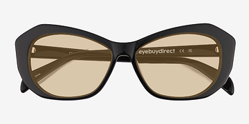 Solid Black Cha Cha -  Acetate Sunglasses