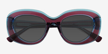 Clear Purple Blue Damast -  Eco Friendly Sunglasses