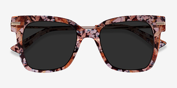 Brown Floral Gold September -  Metal Sunglasses