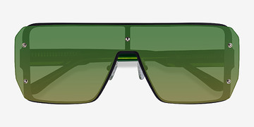 Black Green Bot -  Metal Sunglasses