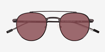 Solid Black Ned -  Metal Sunglasses