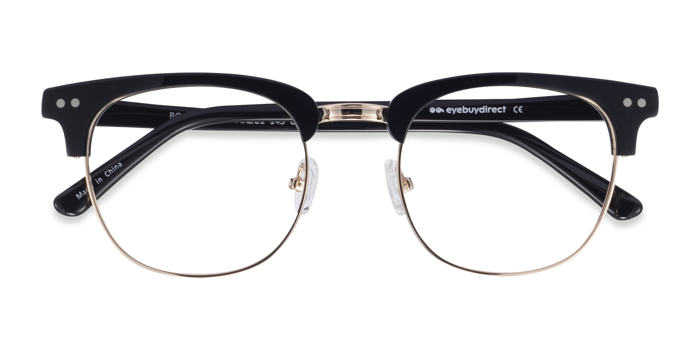 Black Borderline - Acetate-metal Eyeglasses