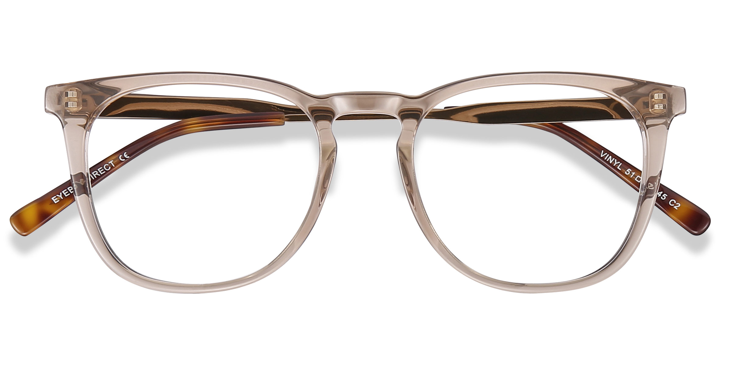 Clear Brown Vinyl - Acetate-metal Eyeglasses