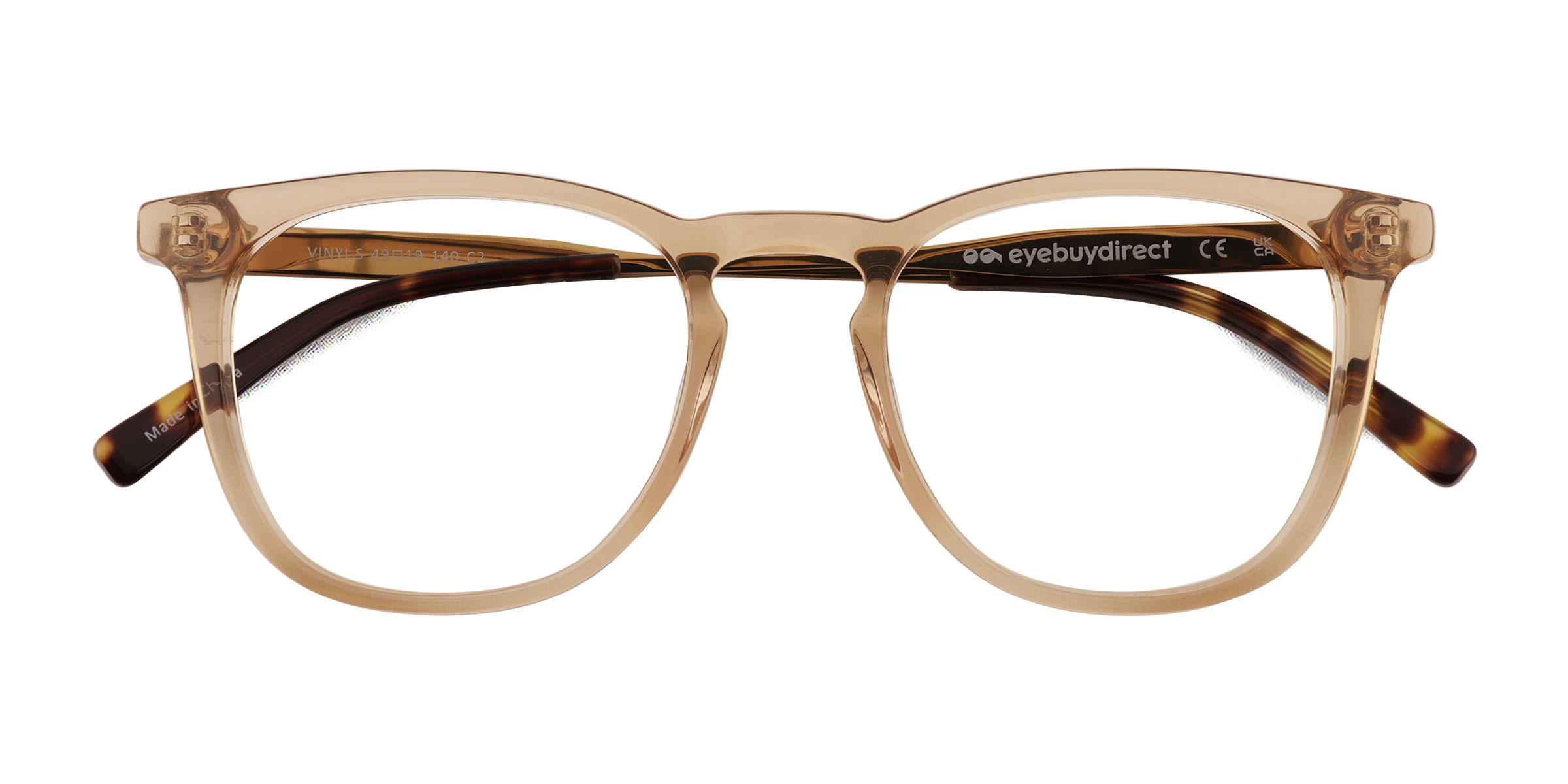 Clear Light Brown Vinyl - Acetate Eyeglasses