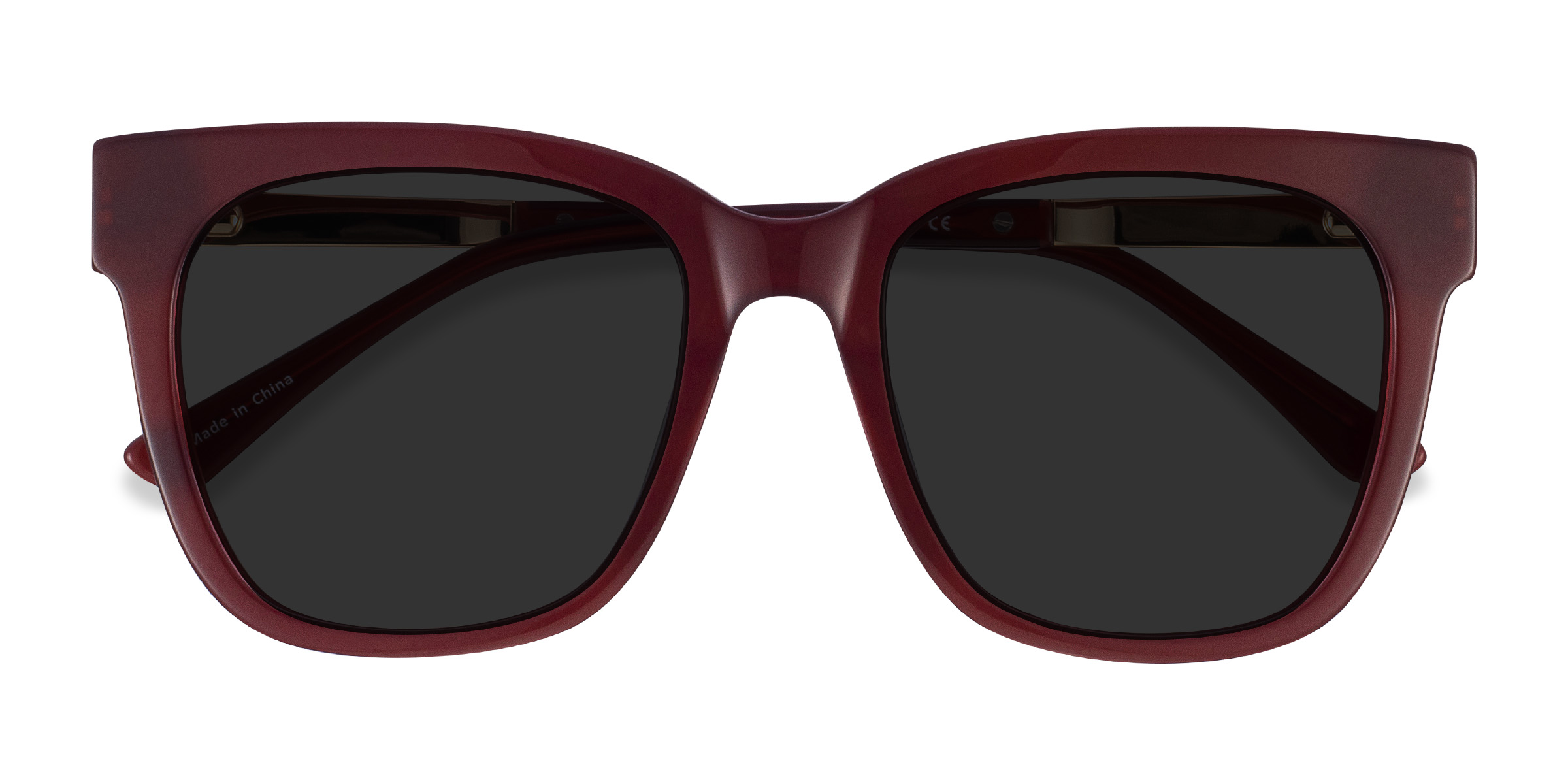 Burgundy Erica - Acetate-metal Sunglasses