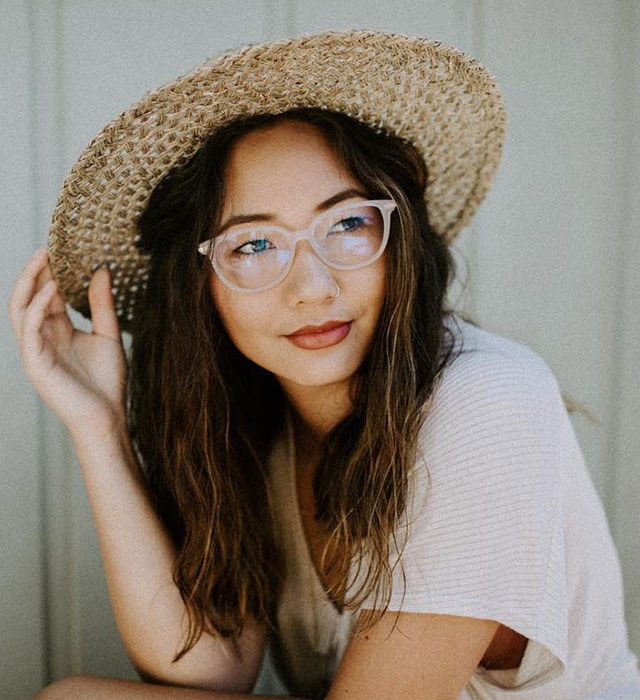 Clear/White-Round-Eyeglasses for Women